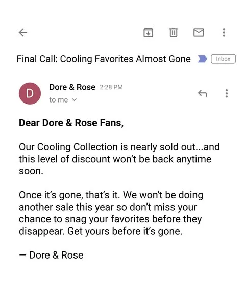 Dore & Rose advertisement