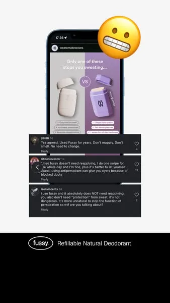 Fussy advertisement