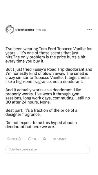 Fussy advertisement