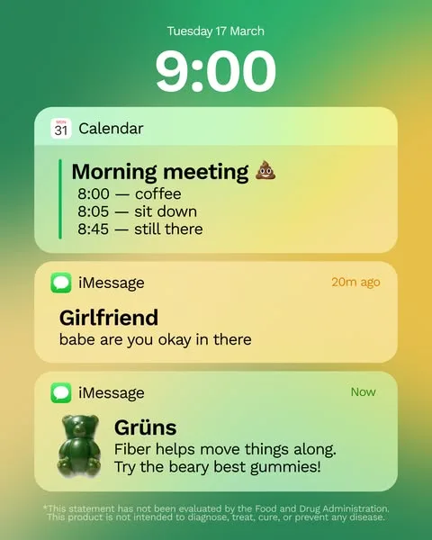 Grüns advertisement