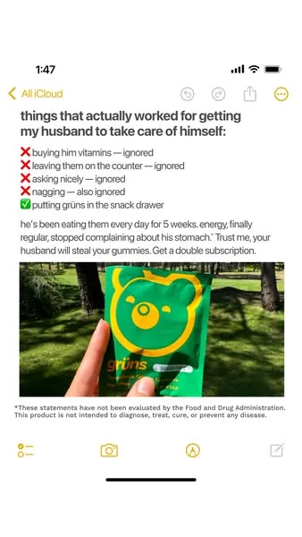 Grüns advertisement