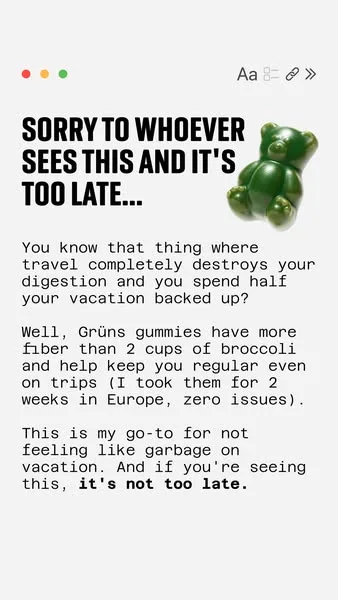 Grüns advertisement