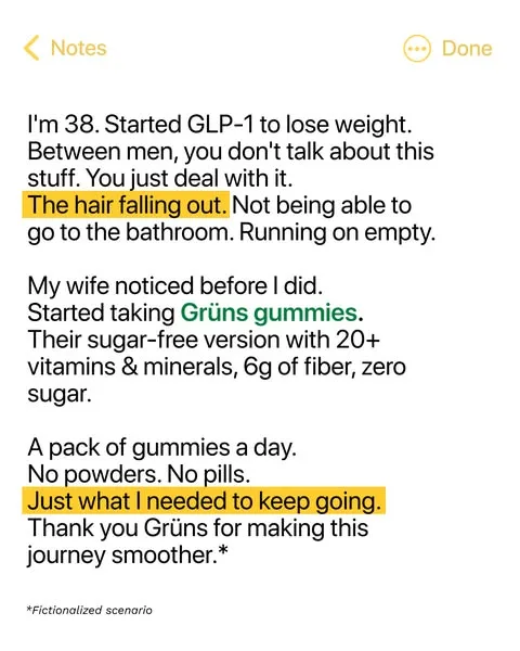 Grüns advertisement