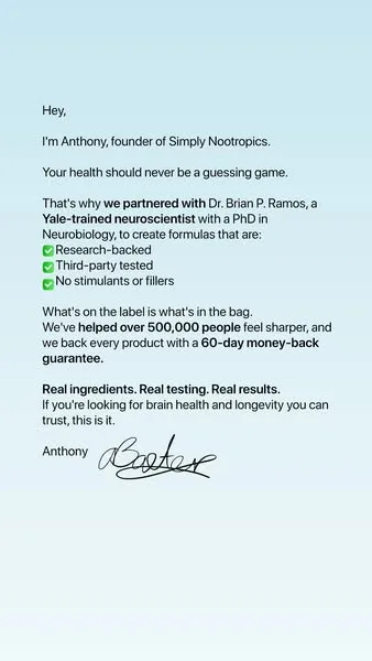 Simply Nootropics advertisement