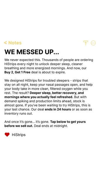 HiStrips advertisement