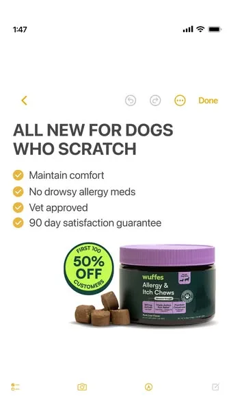 Wuffes advertisement
